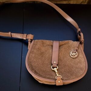 Michael Kors Tan Suede Crossbody Bag